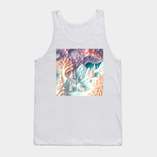 Papercut 3D illustration of magical fairy place Tank Top